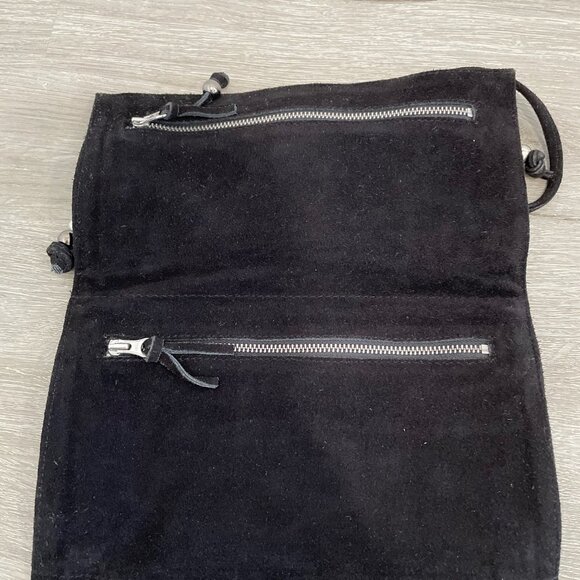 Sara Berman suede clutch Bag with 3 Compartments - Picture 7 of 11